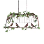GloboStar® NEST 01645 Vintage Κρεμαστό Φωτιστικό Φιγούρα Δίφωτο 2 x E27 IP20 Χάλκινο Μέταλλο με Πράσινο Πλαστικό - Μ73.6 x Π37.5 x Y38.5cm - Image 5
