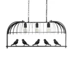 GloboStar® NEST 01646 Vintage Κρεμαστό Φωτιστικό Φιγούρα Τρίφωτο 3 x E27 IP20 Μαύρο Μέταλλο με Πράσινο Πλαστικό - Μ85.5 x Π37.5 x Y38cm - Image 12
