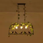 GloboStar® NEST 01646 Vintage Κρεμαστό Φωτιστικό Φιγούρα Τρίφωτο 3 x E27 IP20 Μαύρο Μέταλλο με Πράσινο Πλαστικό - Μ85.5 x Π37.5 x Y38cm - Image 2
