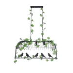 GloboStar® NEST 01646 Vintage Κρεμαστό Φωτιστικό Φιγούρα Τρίφωτο 3 x E27 IP20 Μαύρο Μέταλλο με Πράσινο Πλαστικό - Μ85.5 x Π37.5 x Y38cm - Image 3