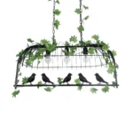 GloboStar® NEST 01646 Vintage Κρεμαστό Φωτιστικό Φιγούρα Τρίφωτο 3 x E27 IP20 Μαύρο Μέταλλο με Πράσινο Πλαστικό - Μ85.5 x Π37.5 x Y38cm - Image 5