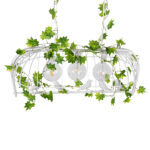 GloboStar® NEST 01647 Vintage Κρεμαστό Φωτιστικό Φιγούρα Τρίφωτο 3 x E27 IP20 Λευκό Μέταλλο με Πράσινο Πλαστικό - Μ85.5 x Π37.5 x Y38cm - Image 4