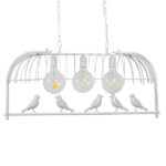 GloboStar® NEST 01647 Vintage Κρεμαστό Φωτιστικό Φιγούρα Τρίφωτο 3 x E27 IP20 Λευκό Μέταλλο με Πράσινο Πλαστικό - Μ85.5 x Π37.5 x Y38cm - Image 7