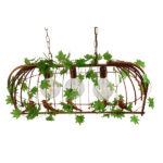 GloboStar® NEST 01648 Vintage Κρεμαστό Φωτιστικό Φιγούρα Τρίφωτο 3 x E27 IP20 Χάλκινο Μέταλλο με Πράσινο Πλαστικό - Μ85.5 x Π37.5 x Y38cm - Image 4