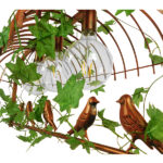 GloboStar® NEST 01648 Vintage Κρεμαστό Φωτιστικό Φιγούρα Τρίφωτο 3 x E27 IP20 Χάλκινο Μέταλλο με Πράσινο Πλαστικό - Μ85.5 x Π37.5 x Y38cm - Image 5