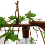 GloboStar® NEST 01648 Vintage Κρεμαστό Φωτιστικό Φιγούρα Τρίφωτο 3 x E27 IP20 Χάλκινο Μέταλλο με Πράσινο Πλαστικό - Μ85.5 x Π37.5 x Y38cm - Image 6