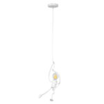 GloboStar® LITTLE MAN 01651 Μοντέρνο Κρεμαστό Φωτιστικό Φιγούρα Μονόφωτο 1 x E27 IP20 Λευκό Μέταλλο - Μ20 x Π20 x Υ40cm