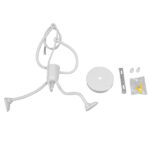 GloboStar® LITTLE MAN 01651 Μοντέρνο Κρεμαστό Φωτιστικό Φιγούρα Μονόφωτο 1 x E27 IP20 Λευκό Μέταλλο - Μ20 x Π20 x Υ40cm - Image 6