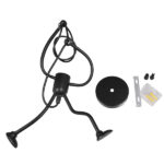 GloboStar® LITTLE MAN 01652 Μοντέρνο Κρεμαστό Φωτιστικό Φιγούρα Μονόφωτο 1 x E27 IP20 Μαύρο Μέταλλο - Μ20 x Π20 x Υ40cm - Image 6