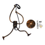 GloboStar® LITTLE MAN 01653 Μοντέρνο Κρεμαστό Φωτιστικό Φιγούρα Μονόφωτο 1 x E27 IP20 Χάλκινο Μέταλλο - Μ20 x Π20 x Υ40cm - Image 6