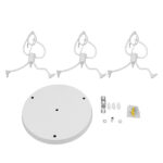 GloboStar® LITTLE MAN 01654 Μοντέρνο Κρεμαστό Φωτιστικό Φιγούρα Τρίφωτο 3 x E27 IP20 Λευκό Μέταλλο - Μ45 x Π45 x Υ40cm - Image 6