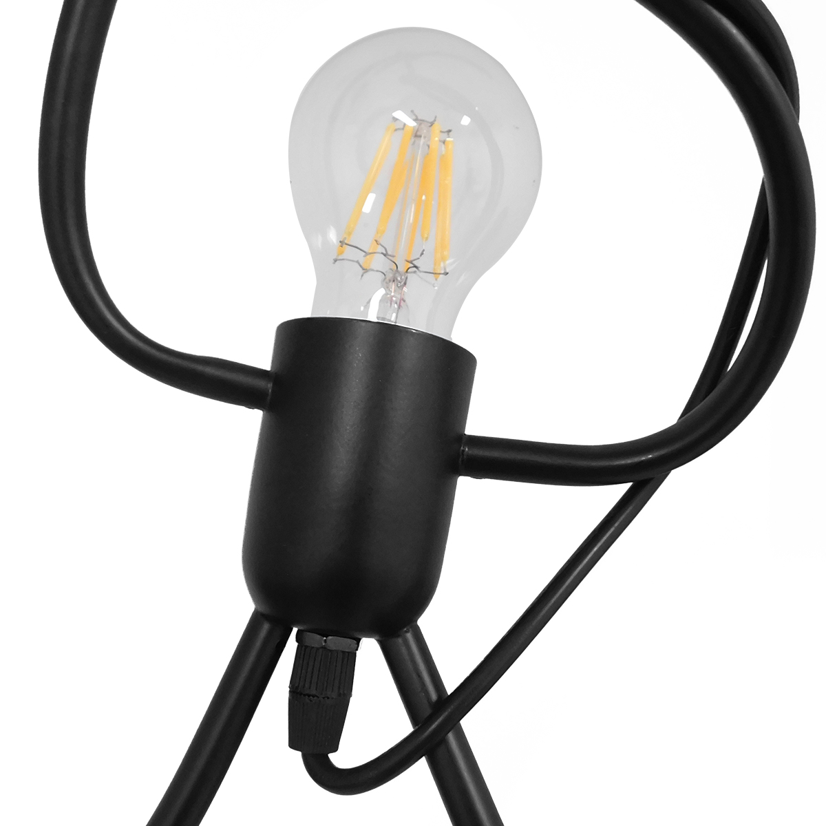 GloboStar® FIGURE 10001655 Παιδικό Κρεμαστό Φωτιστικό Φιγούρα Τρίφωτο 3 x E27 IP20 Μαύρο Μέταλλο - Μ45 x Π45 x Υ40cm - Image 2