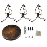 GloboStar® LITTLE MAN 01656 Μοντέρνο Κρεμαστό Φωτιστικό Φιγούρα Τρίφωτο 3 x E27 IP20 Χάλκινο Μέταλλο - Μ45 x Π45 x Υ40cm - Image 6