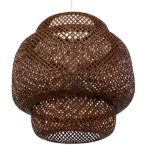 GloboStar® MALDIVES 01658 Boho Κρεμαστό Φωτιστικό Πλέγμα Μονόφωτο 1 x E27 IP20 Καφέ Ξύλο - Μ56 x Π56 x Υ54cm - Image 5