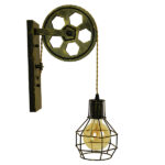 GloboStar® RYDON 01659 Vintage Επιτοίχιο Φωτιστικό Απλίκα Μονόφωτο 1 x E27 IP20 Μπρούτζινο Μέταλλο - Μ15 x Π24 x Y70cm