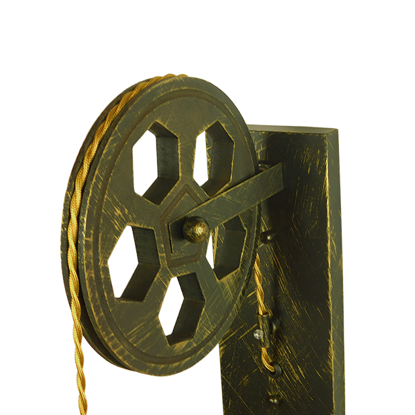 GloboStar® RYDON 01659 Vintage Επιτοίχιο Φωτιστικό Απλίκα Μονόφωτο 1 x E27 IP20 Μπρούτζινο Μέταλλο - Μ15 x Π24 x Y70cm - Image 3