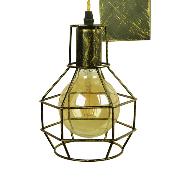 GloboStar® RYDON 01659 Vintage Επιτοίχιο Φωτιστικό Απλίκα Μονόφωτο 1 x E27 IP20 Μπρούτζινο Μέταλλο - Μ15 x Π24 x Y70cm - Image 5