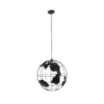 GloboStar® EARTH 01663 Vintage Κρεμαστό Φωτιστικό Φιγούρα Μονόφωτο 1 x E27 IP20 Μαύρο Μέταλλο - Μ41 x Π41 x Y41cm - Image 3