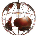GloboStar® EARTH 01665 Vintage Κρεμαστό Φωτιστικό Φιγούρα Μονόφωτο 1 x E27 IP20 Χάλκινο Μέταλλο - Μ40 x Π40 x Y40cm - Image 2