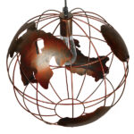 GloboStar® EARTH 01665 Vintage Κρεμαστό Φωτιστικό Φιγούρα Μονόφωτο 1 x E27 IP20 Χάλκινο Μέταλλο - Μ40 x Π40 x Y40cm - Image 3