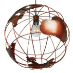 GloboStar® EARTH 01665 Vintage Κρεμαστό Φωτιστικό Φιγούρα Μονόφωτο 1 x E27 IP20 Χάλκινο Μέταλλο - Μ40 x Π40 x Y40cm - Image 4