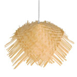 GloboStar® RICEHAT 01666 Boho Κρεμαστό Φωτιστικό Καμπάνα Μονόφωτο 1 x E27 IP20 Μπέζ Ξύλο - Μ70 x Π70 x Y25cm - Image 4
