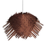 GloboStar® RICEHAT 01667 Boho Κρεμαστό Φωτιστικό Καμπάνα Μονόφωτο 1 x E27 IP20 Καφέ Ξύλο - Μ70 x Π70 x Y25cm - Image 4