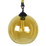 GloboStar® LENHAM 01668 Μοντέρνο Κρεμαστό Φωτιστικό Μπάλα Μονόφωτο 1 x E27 IP20 Μπεζ Σχοινί με Μελί Γυαλί - Μ25 x Π25 x Y25cm - Image 4
