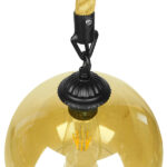 GloboStar® LENHAM 01668 Μοντέρνο Κρεμαστό Φωτιστικό Μπάλα Μονόφωτο 1 x E27 IP20 Μπεζ Σχοινί με Μελί Γυαλί - Μ25 x Π25 x Y25cm - Image 5