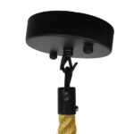 GloboStar® LENHAM 01668 Μοντέρνο Κρεμαστό Φωτιστικό Μπάλα Μονόφωτο 1 x E27 IP20 Μπεζ Σχοινί με Μελί Γυαλί - Μ25 x Π25 x Y25cm - Image 7