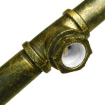 GloboStar® CANAL 01669 Vintage Κρεμαστό Φωτιστικό Ράγα Πολύφωτο 5 x E27 IP20 Μπρούτζινο Μέταλλο - Μ92 x Π5 x Y8cm - Image 6