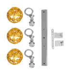 GloboStar® BOUQUET 01671 Μοντέρνο Κρεμαστό Φωτιστικό Μπάλα Τρίφωτο 3 x E27 IP20 Χρυσό Μέταλλο με Διάφανο Κρύσταλλο - Μ64 x Π18 x Υ24cm - Image 8