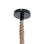 GloboStar® ORVAL 01689 Μοντέρνο Κρεμαστό Φωτιστικό Πλέγμα Μονόφωτο 1 x E27 IP20 Μαύρο Μέταλλο με Μπεζ Σχοινί - Μ20 x Π20 x Υ20cm - Image 8