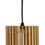GloboStar® SCANDINAVIA 01700 Boho Κρεμαστό Φωτιστικό Πλέγμα Μονόφωτο 1 x E27 IP20 Μπεζ Ξύλο - Μ25 x Π25 x Y45cm - Image 7