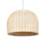 GloboStar® BERMUDA 01708 Boho Κρεμαστό Φωτιστικό Καμπάνα Μονόφωτο 1 x E27 IP20 Μπεζ Ξύλο - Μ31 x Π31 x Y22cm - Image 5