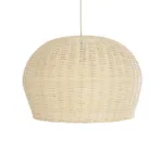 GloboStar® BERMUDA 01709 Boho Κρεμαστό Φωτιστικό Καμπάνα Μονόφωτο 1 x E27 IP20 Μπεζ Ξύλο - Μ50 x Π50 x Y34cm - Image 3