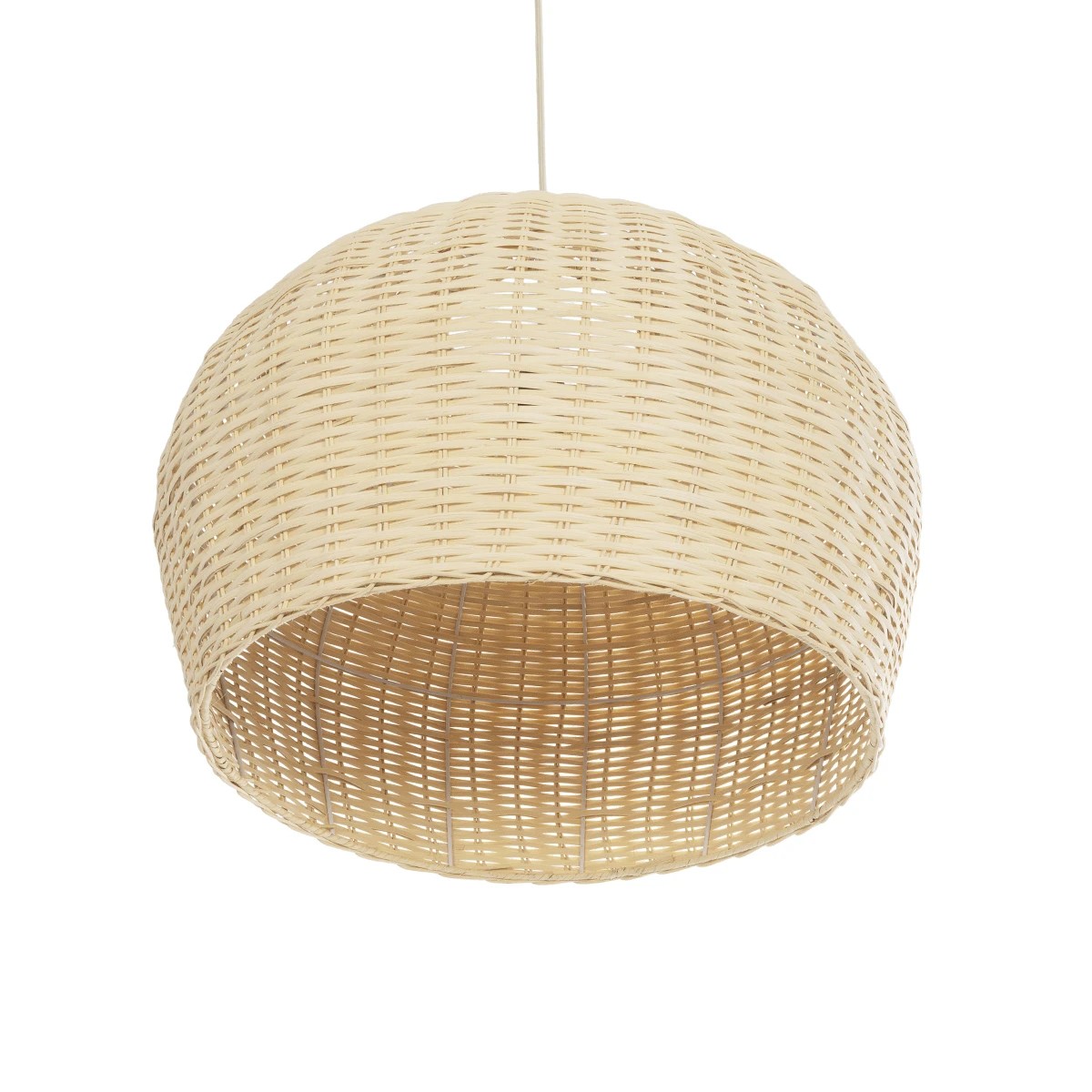 GloboStar® BERMUDA 01709 Boho Κρεμαστό Φωτιστικό Καμπάνα Μονόφωτο 1 x E27 IP20 Μπεζ Ξύλο - Μ50 x Π50 x Y34cm - Image 4