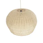 GloboStar® BERMUDA 01709 Boho Κρεμαστό Φωτιστικό Καμπάνα Μονόφωτο 1 x E27 IP20 Μπεζ Ξύλο - Μ50 x Π50 x Y34cm - Image 5