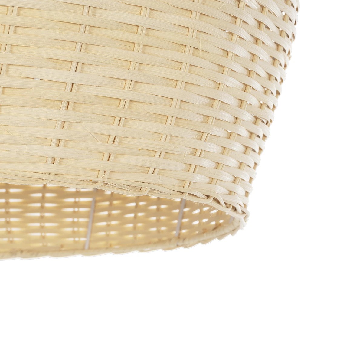 GloboStar® BERMUDA 01709 Boho Κρεμαστό Φωτιστικό Καμπάνα Μονόφωτο 1 x E27 IP20 Μπεζ Ξύλο - Μ50 x Π50 x Y34cm - Image 6