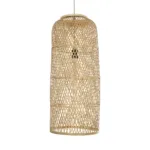 GloboStar® CALERO 01711 Boho Κρεμαστό Φωτιστικό Πλέγμα Μονόφωτο 1 x E27 IP20 Μπεζ Ξύλο - Μ30 x Π30 x Υ70cm - Image 3