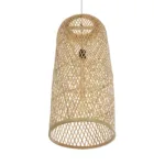 GloboStar® CALERO 01711 Boho Κρεμαστό Φωτιστικό Πλέγμα Μονόφωτο 1 x E27 IP20 Μπεζ Ξύλο - Μ30 x Π30 x Υ70cm - Image 4