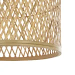 GloboStar® CALERO 01711 Boho Κρεμαστό Φωτιστικό Πλέγμα Μονόφωτο 1 x E27 IP20 Μπεζ Ξύλο - Μ30 x Π30 x Υ70cm - Image 6