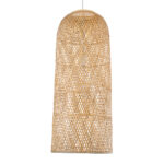GloboStar® CALERO 01712 Boho Κρεμαστό Φωτιστικό Πλέγμα Μονόφωτο 1 x E27 IP20 Μπεζ Ξύλο - Μ40 x Π40 x Υ90cm - Image 4