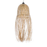 GloboStar® MANILA 01713 Boho Κρεμαστό Φωτιστικό Πλέγμα Μονόφωτο 1 x E27 IP20 Μπεζ Ξύλο - Μ25 x Π25 x Υ60cm - Image 5
