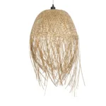 GloboStar® MANILA 01714 Boho Κρεμαστό Φωτιστικό Πλέγμα Μονόφωτο 1 x E27 IP20 Μπεζ Ξύλο - Μ45 x Π45 x Υ60cm - Image 3