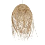 GloboStar® MANILA 01714 Boho Κρεμαστό Φωτιστικό Πλέγμα Μονόφωτο 1 x E27 IP20 Μπεζ Ξύλο - Μ45 x Π45 x Υ60cm - Image 4
