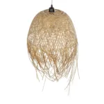 GloboStar® MANILA 01714 Boho Κρεμαστό Φωτιστικό Πλέγμα Μονόφωτο 1 x E27 IP20 Μπεζ Ξύλο - Μ45 x Π45 x Υ60cm - Image 5