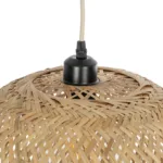 GloboStar® MANILA 01714 Boho Κρεμαστό Φωτιστικό Πλέγμα Μονόφωτο 1 x E27 IP20 Μπεζ Ξύλο - Μ45 x Π45 x Υ60cm - Image 6