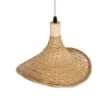GloboStar® CUBA 01715 Boho Κρεμαστό Φωτιστικό Ανάρτηση Μονόφωτο 1 x E27 IP20 Μπεζ Ξύλο - Μ33 x Π33 x Υ25cm - Image 5