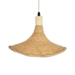 GloboStar® CUBA 01715 Boho Κρεμαστό Φωτιστικό Ανάρτηση Μονόφωτο 1 x E27 IP20 Μπεζ Ξύλο - Μ33 x Π33 x Υ25cm - Image 6